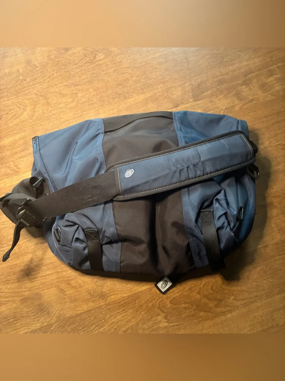 TIMBUK2 Classic Messenger Canvas Bag LARGE BLACK & BLUE